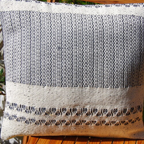 Taie oreiller, coussin, tissé main, coton, mohair tissage tissu artisanal
