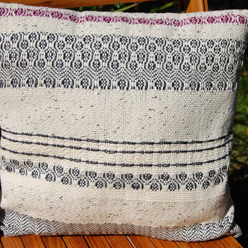 Taie oreiller, coussin, tissé main, coton, mohair tissage tissu artisanal