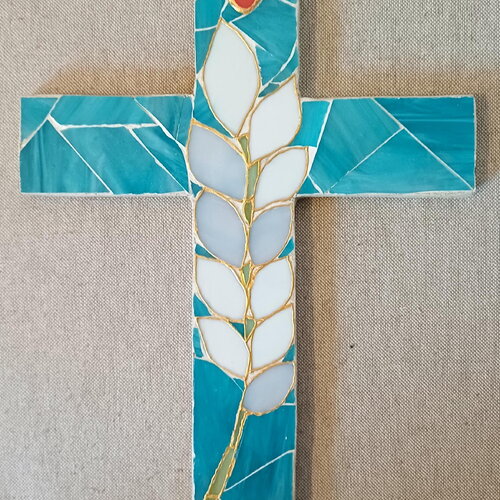 Les rameaux/papillon crucifix , croix religieuse, décoration
