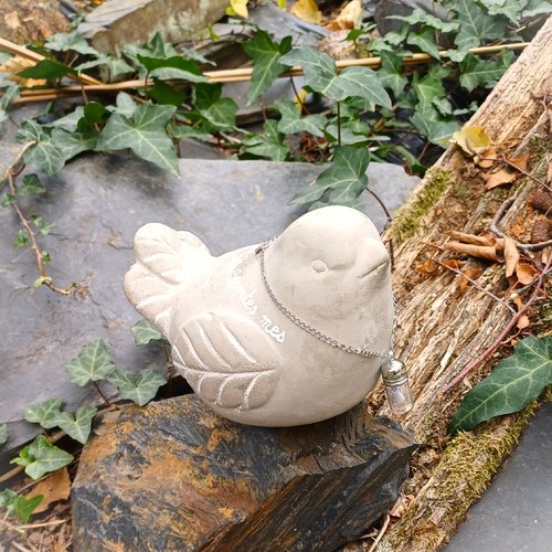 Oiseau, collier message, prière, personnalisable, taille m