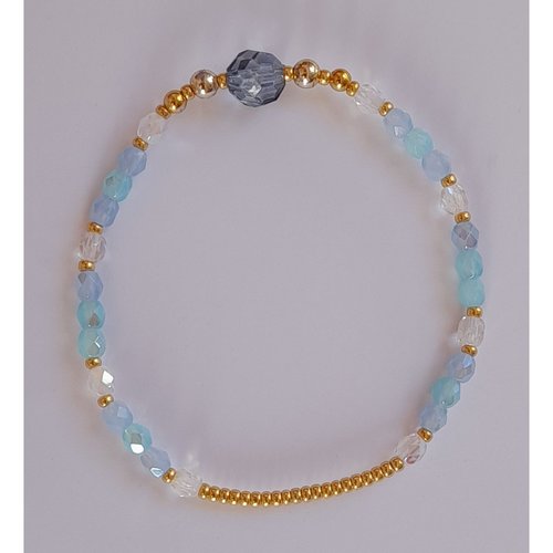 Bracelet perles bleutées