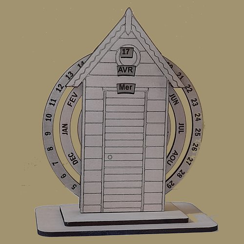 Calendrier perpétuel cabine de plage