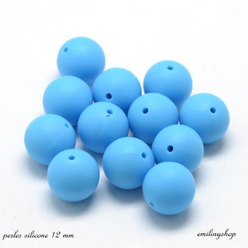 Lot de 5 perles en silicone enfant attache tétine bleu neuf