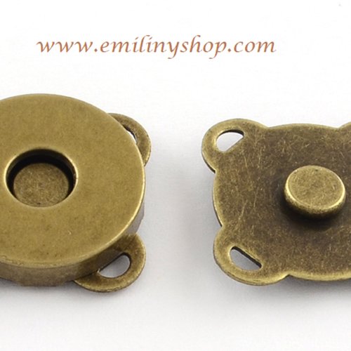 2 boutons bronze pression magnétique à coudre male aimanté/ femelle métal mercerie neuf