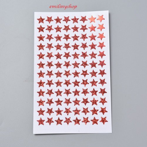 Lot de 480 gommettes etiquettes stickers autocollantes etoiles rouge 10 mm neuf