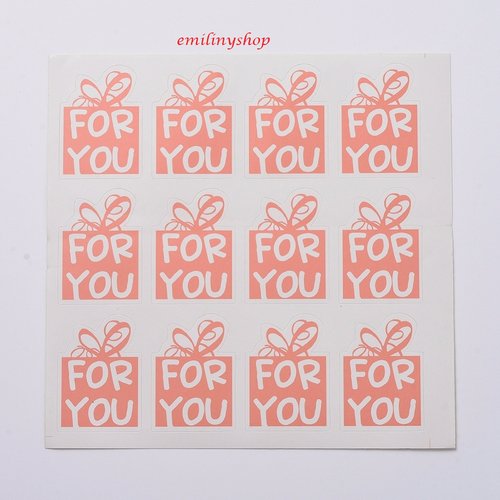 Lot 48 etiquettes stickers for you orange neuf
