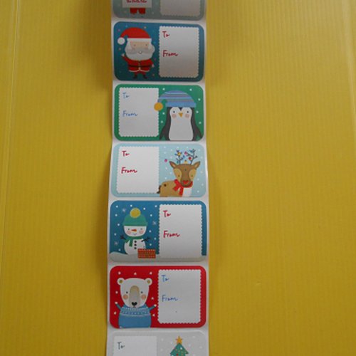 Lot 50 etiquettes stickers joyeux noel merry christmas multicolore neuf
