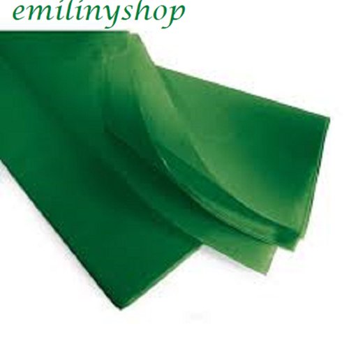 Lot de 10 feuilles de soie papier mousseline 50 x 37 vert sapin neuf