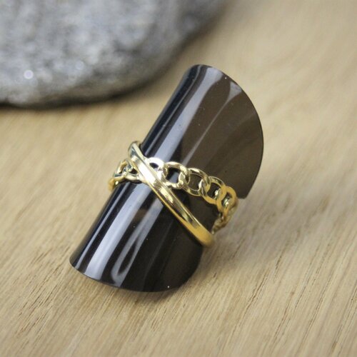 Bague ajustable en acier inoxydable doré