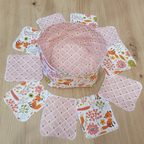 Lingettes lavables avec paniere
