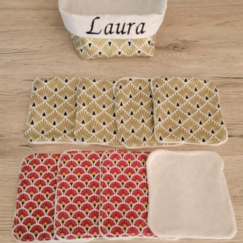 Lingettes lavables avec panière
