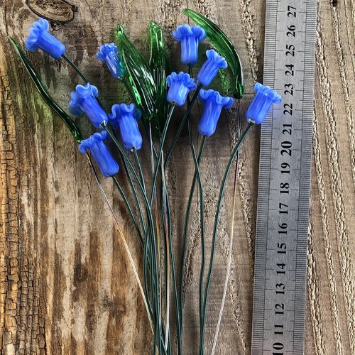 Bouquet de fleurs de jacinthes, sans vase - verre au chalumeau fait main