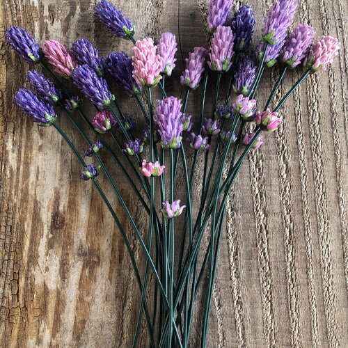 Tiges de fleurs de lavande individuelles- verre au chalumeau fait main