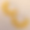 Boucles d'oreilles créoles "marguerite", micro macramé, acier inoxydable, jaune