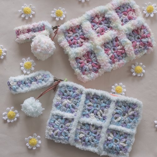Pochette crochet douce et chaude, idéale pour enfants et adultes – cadeau parfait et tendance