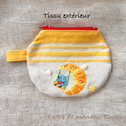 Mini pochette brodée – tissage moutet & mouton original