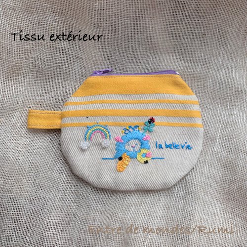 Mini pochette brodée – tissage moutet & mouton original