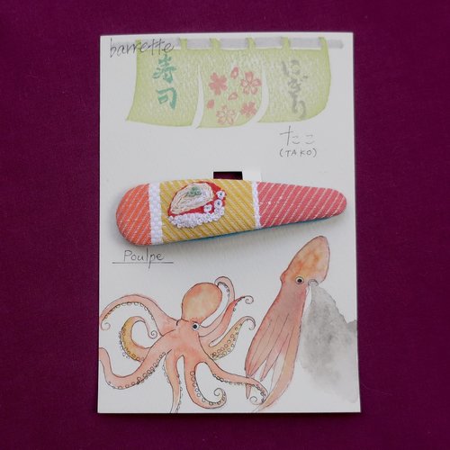 Barrette clic-clac – petit sushi pour vos cheveux