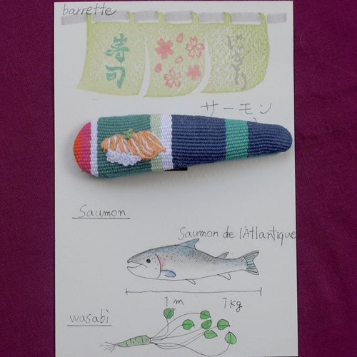 Barrette clic-clac – petit sushi pour vos cheveux