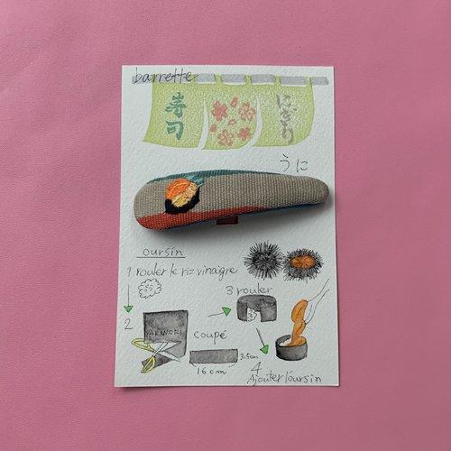 Barrette clic-clac – petit sushi pour vos cheveux