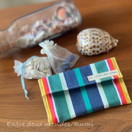 Petit étui portefeuille en tissu basque – pièce unique