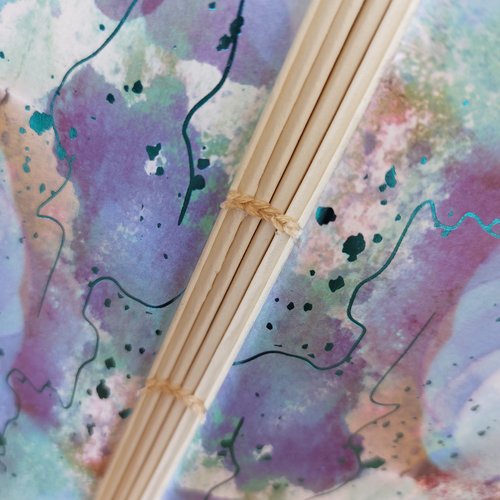 Carnet de note, d'écriture couverture souple marbré bleu or