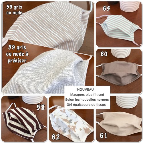 Masque enfant, masque adulte 3 à 4 épaisseurs