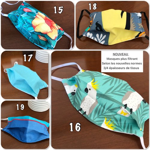 Masque enfant, masque adulte 3 à 4 épaisseurs