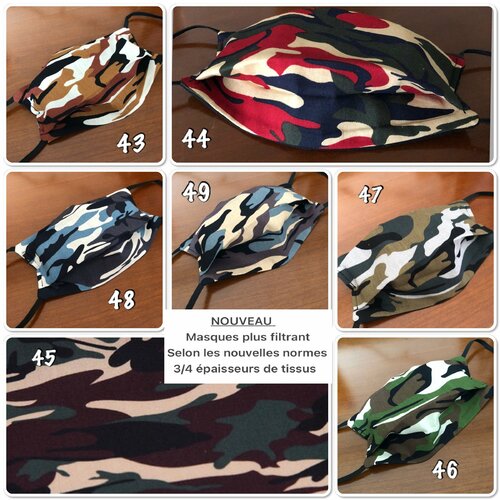 Masque enfant camouflage kaki, masque enfant camouflage tous sur enviesdevy