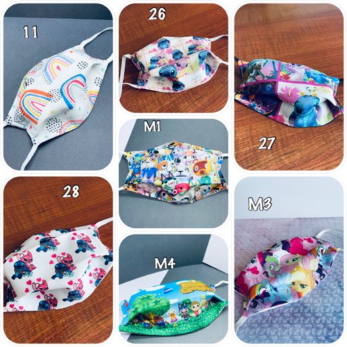 Masque enfant lilo et stitch en tissus coton 3 épaisseurs plus de 90 modèles sur enviesdevy