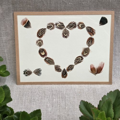 Cadre "coeur de plumes"