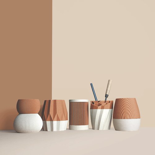 Pot à crayons 3d minimaliste et écologique - fabrication artisanale française - cadeau pour la maison