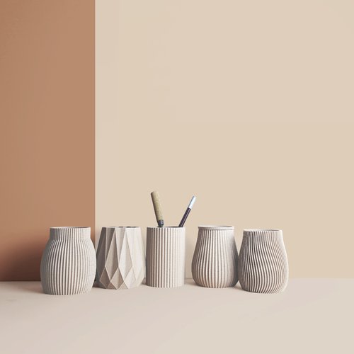 Pot à crayons 3d minimaliste et écologique - fabrication artisanale française - cadeau pour la maison