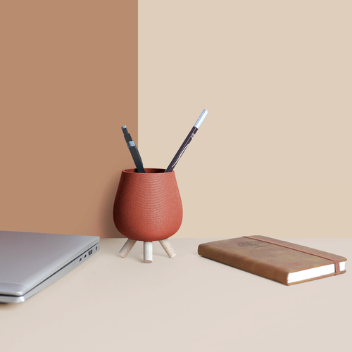 Pot à crayons 3d minimaliste et écologique - fabrication artisanale française - cadeau pour la maison