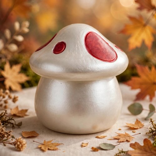 Bougie champignon rouge artisanal