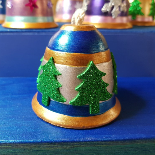 Cloche de noël sapins