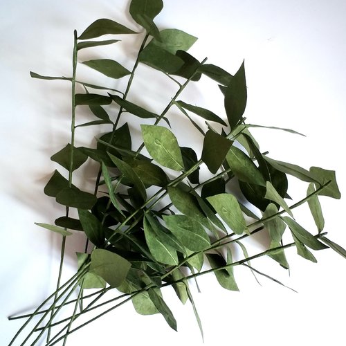 Branche de feuillage en papier népalais vert sapin