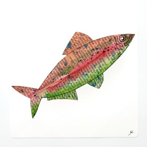 Carte de voeux aquarelle poisson