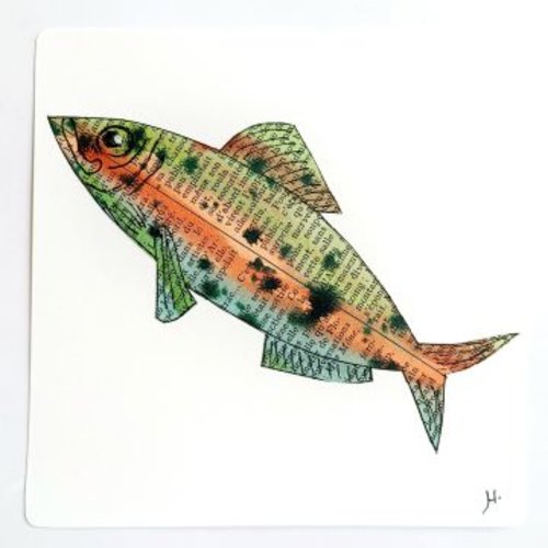 Carte de voeux aquarelle poisson