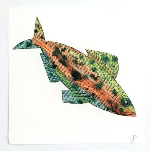 Carte de voeux aquarelle poisson