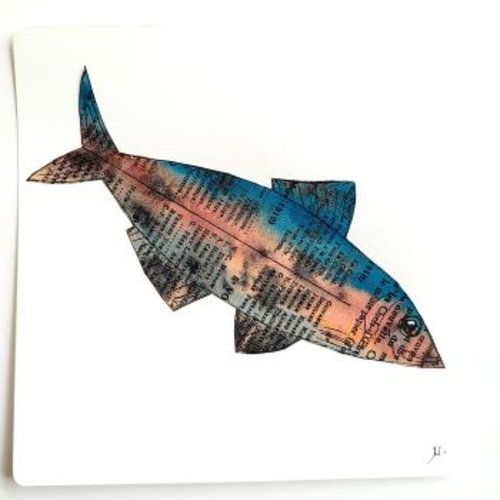 Carte de voeux aquarelle poisson