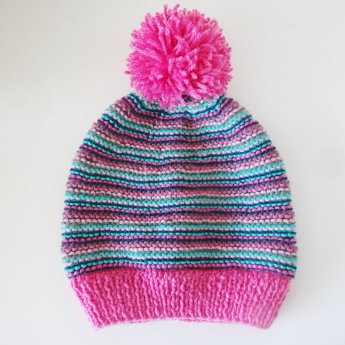 Bonnet En Laine Pour Enfant De 2 8ans Chapeau Tricot Fait Main Un Grand Marche