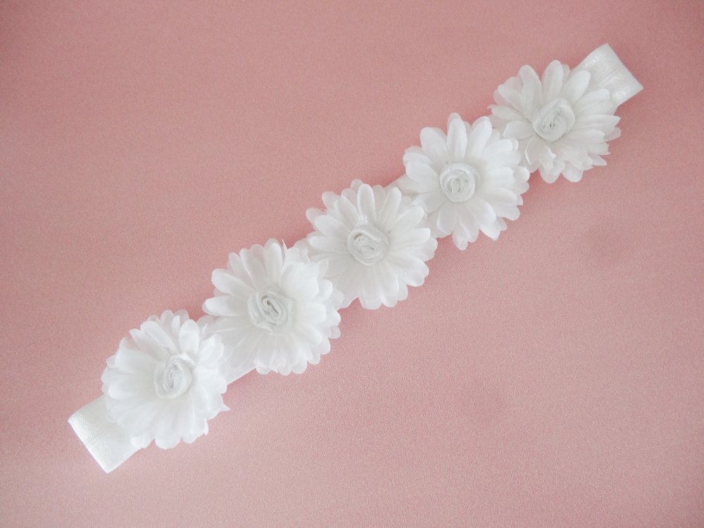 Bandeau nuptiale mariage fleur en dentelle perles bandeau floral blanc accessoire cheveux 