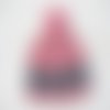 Bonnet en laine rose fait main style marin, bonnet marin bébé tricoté main