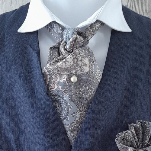 Foulard cravate ascot et pochette assortie, cadeau de noel pour homme, foulard, cravate de mariage, carré de poche, accessoires de costume