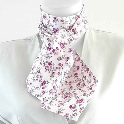 Foulard ascot pour femme,foulard fleuri, foulard cravate, écharpe fleurie, bandeau, ceinture, accessoire de sac