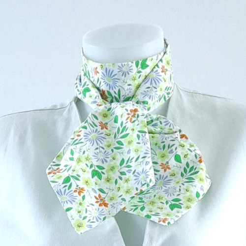 Foulard ascot pour femme,foulard fleuri, foulard cravate, écharpe fleurie, bandeau, ceinture, accessoire de sac