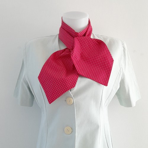 Foulard ascot pour femme,foulard à pois, foulard cravate, écharpe fleurie, bandeau, ceinture, accessoire de sac