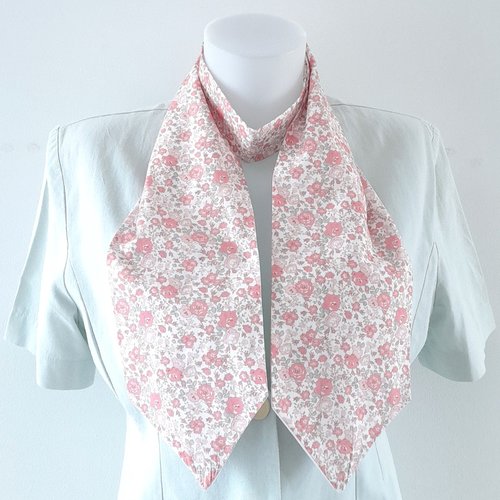 Foulard ascot pour femme,foulard motifs fleuris, foulard cravate, écharpe fleurie, bandeau, ceinture, accessoire de sac