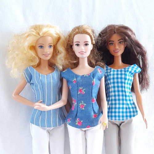 Chemisiers pour poupées barbie, lot de 3, cadeau enfant, vêtements de poupée